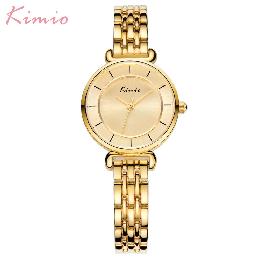 Kimio золотые часы женские креативные стальные женские часы с браслетом женские часы Relogio Feminino Montre Femme - Цвет: KW6028S-G05