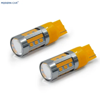 

MODERN CAR 4pc T20 7440 PY21W BA15S 1156 BAU15S 105 SMD 4014 Chip LED Bulbs Amber Yellow For Auto Car Turn Signal Reverse Light