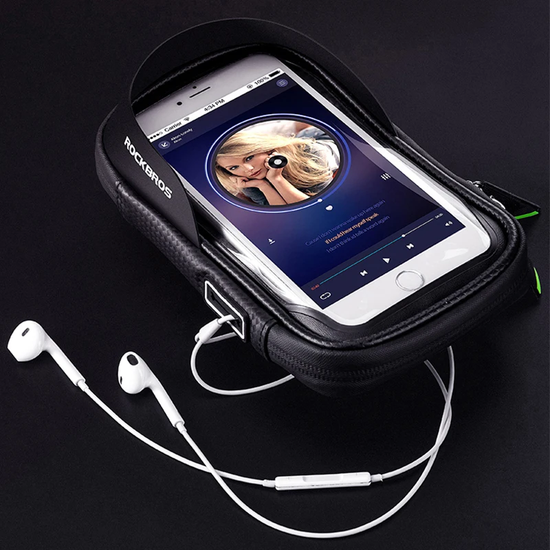 Excellent ROCKBROS Cycling Front Bag Bike Phone Mount Bicycle Holder Case MTB Handlebar Cradle 360 Degrees Rotatable Phone Bag 6.0 inch 1