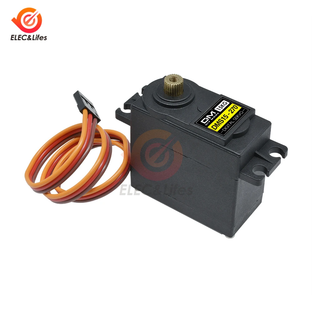 

1Pcs DMS15 15kg Metal Gear Digital Servo 270 Degree Rotation Servo for Robot RC Helicopter Airplane Flight Control Steering gear