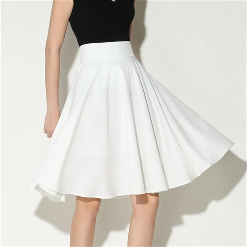 white full skirt knee length