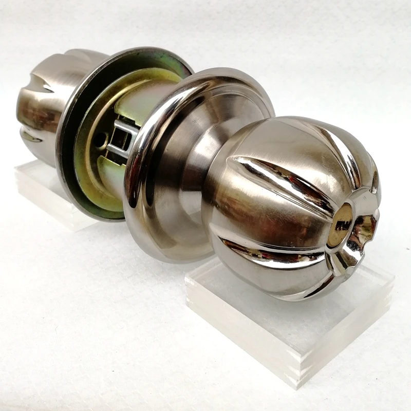 

Pumpkin Shape Door Knobs Handlesets Gun Gray Ball Spherical Lock Interior Mechanical Lock for Wood Door