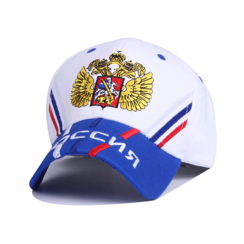 VORON унисекс хлопок уличная бейсболка герб России вышивка Snapback модные спортивные шапки для мужчин и женщин Кепка Патриот - Цвет: Белый