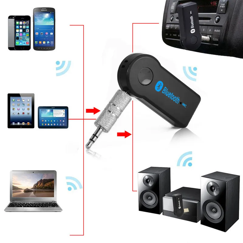 Universal 3.5mm Streaming Car A2DP Wireless Bluetooth Car Kit AUX Audio Music Receiver Adapter Handsfree with Mic For Phone MP3