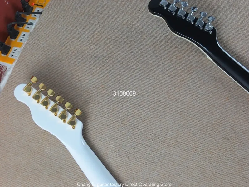 Новый белый или черный полуполые тела гитары джаз электрогитара с Bigsby Золотое