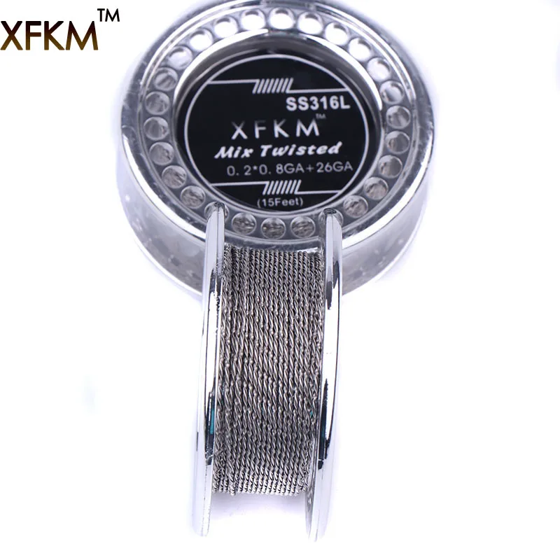 

XFKM 5m/roll 0.2*0.8GA+26GA SS316 mix twisted Clapton Wire for RDA RBA Rebuildable Atomizer Heating Wires Coil Tool Heating Wire