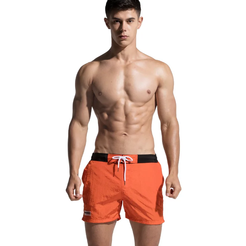 Для мужчин купальный костюм пляжные шорты купальный костюм джоггеры лайнер сексуальные купальники пляжные шорты трусы для серфинга, большой размер, размер сетки - Цвет: Orange liner