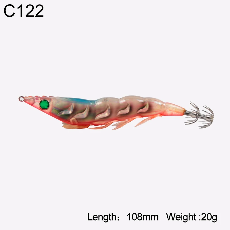 Kingdom Hot Fishing Squid Lure 108mm 20g High Quality Sinking Hard Baits Squid Shrimp Jig Lure Fishing Tackle Wobblers - Цвет: 3514-C122