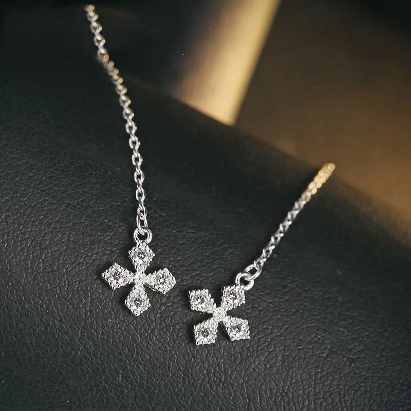 Серьги подвески из серебра 925 пробы серебро 100% пробы|earrings for|cross drop earringscross earrings |