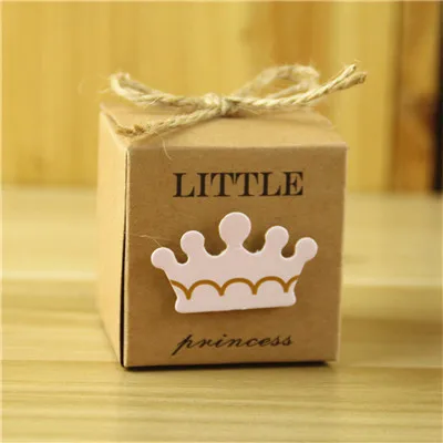 25 шт. маленькая принцесса/принц крафт-бумага коробка для гостей конфет детская коробка для праздников на день рождения наборы; детский душ украшения - Цвет: pink