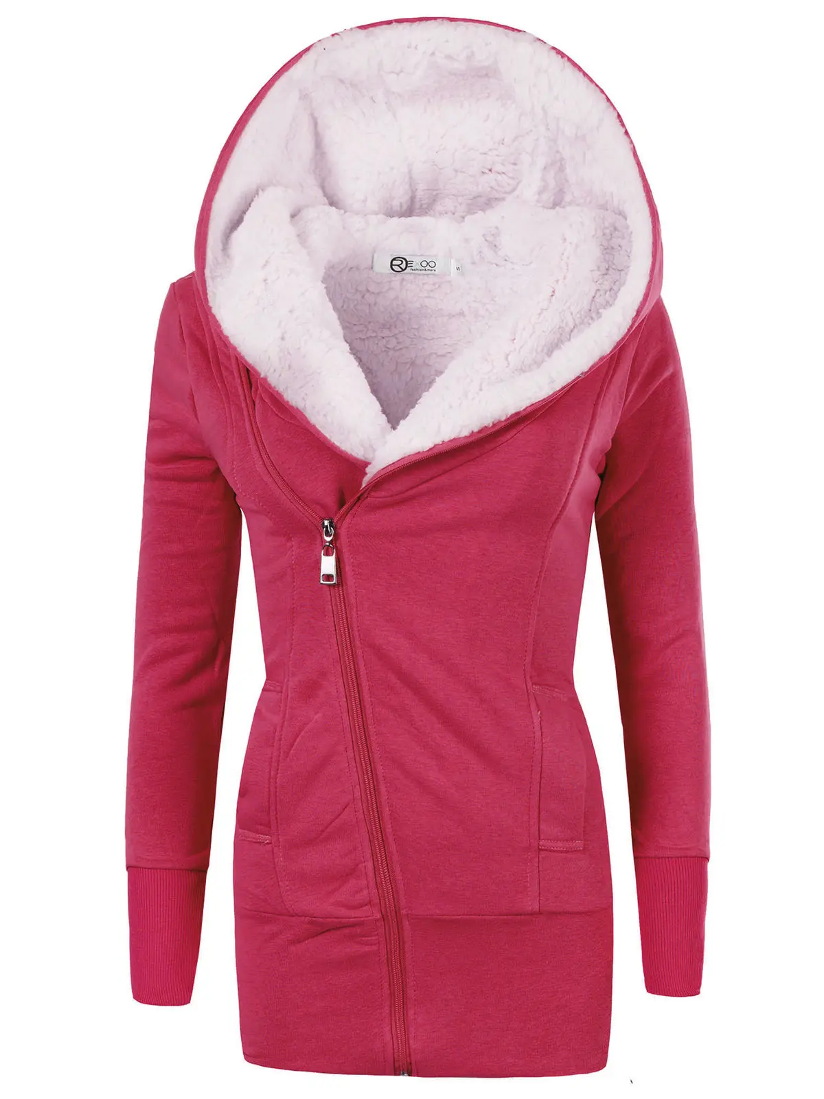 ZOGAA, зимние женские куртки, хлопковое пальто с подкладкой, длинные тонкие парки с капюшоном размера плюс, теплая шерстяная куртка, пальто, одежда для женщин - Цвет: Красный