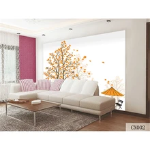 Пользовательские 3D печать DIY ткань и текстильные обои для стен моющиеся настенные фрески матовый шелк для гостиной деревья китайский Настольный