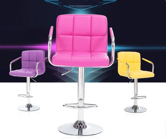 Bar Stool Computer Rotation Chair Pink Purple Pu Leather Linen Seat Bar Stool Computer Rotation Chair Pink Purple Pu Leather Linen Seat For Seletion Free Shipping