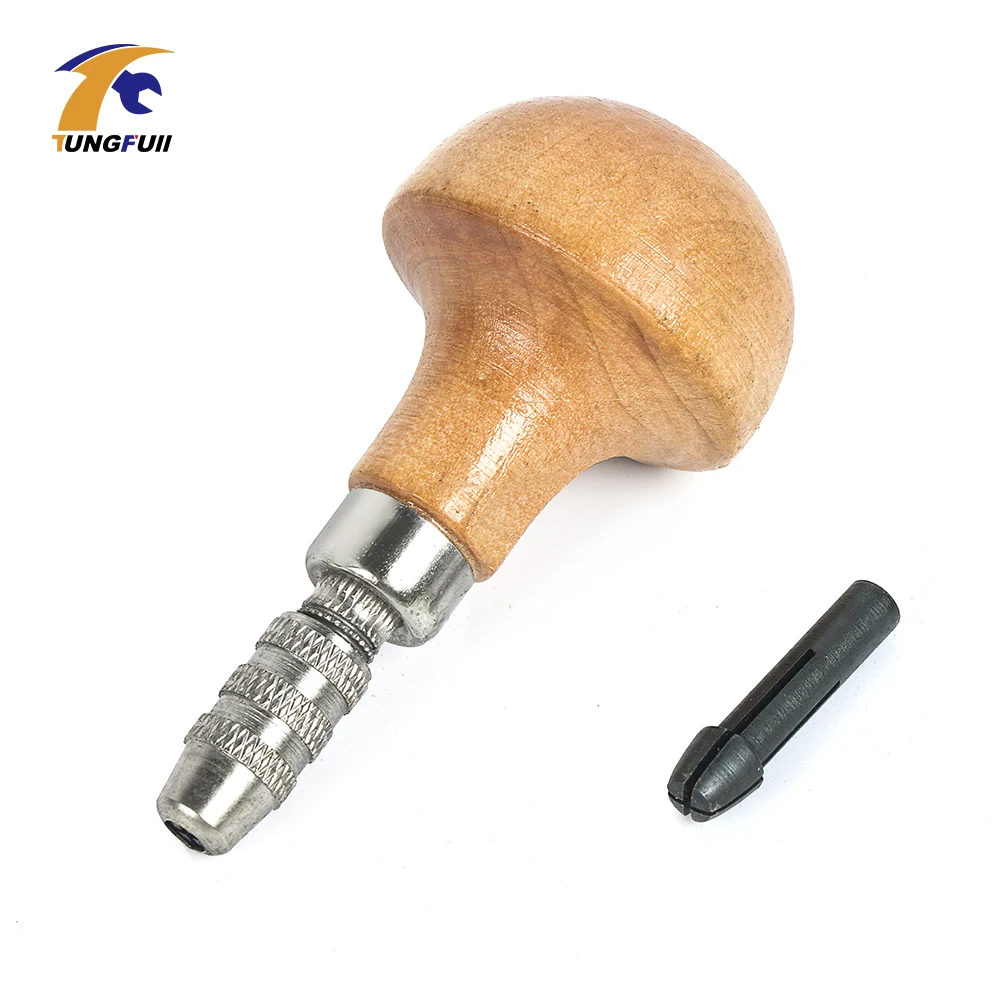 1pc Wood Hand Knob Drill Jewelry Craft Handle Pin Wooden Knob Mushroom