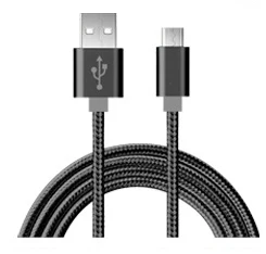 Нейлоновый 5-контактный Micro USB кабель для быстрой зарядки и синхронизации данных для lenovo Yoga Tab 3 Pro Z8550/Vibe P1 K80 A3900 A2010 P90 Pro кабель для зарядки - Цвет: black