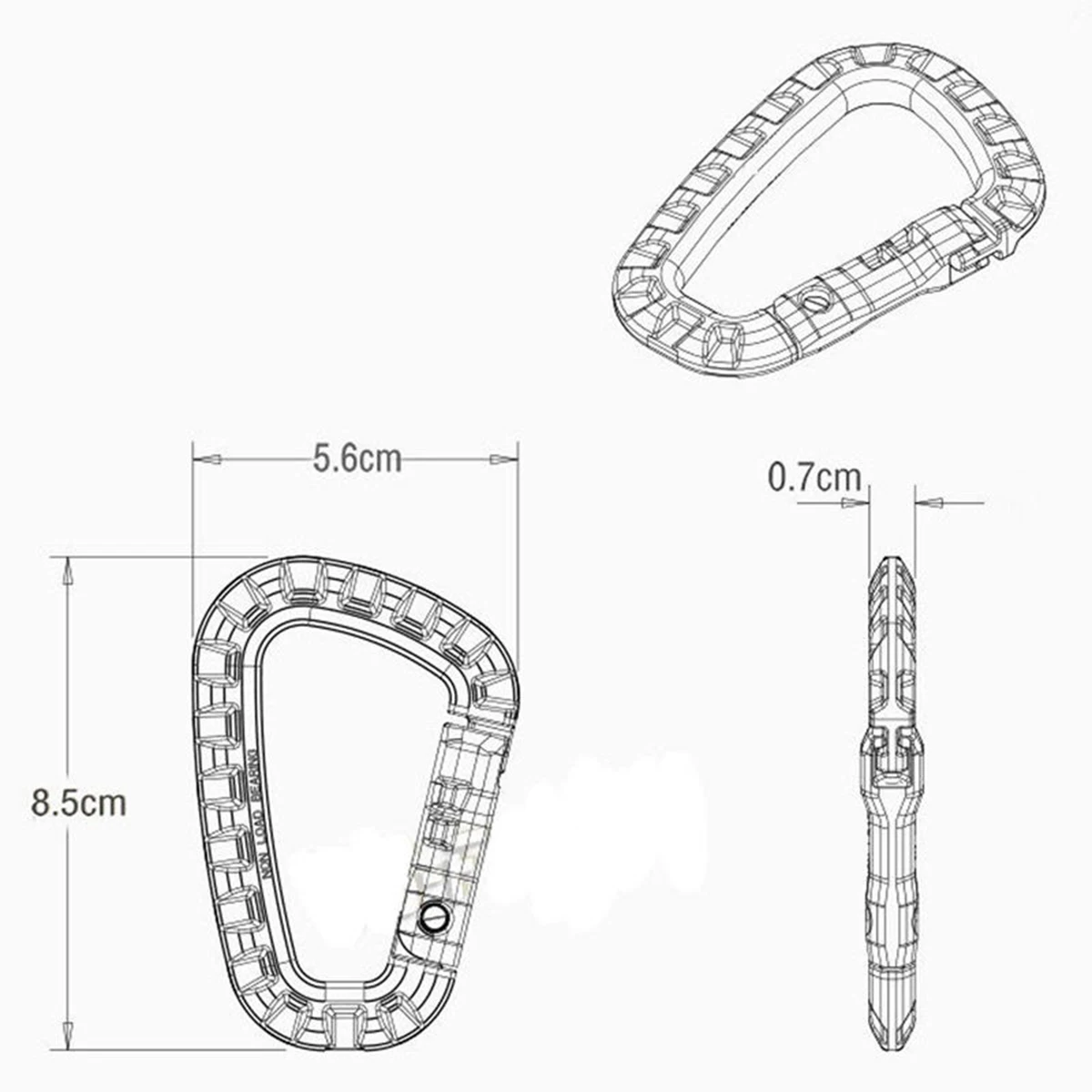 New 5 Pcs/ Lot Outdoor Camping Hiking Plastic D-Ring Carabiner Key Chain Clip Hook Buckle Travel Kits Random Color
