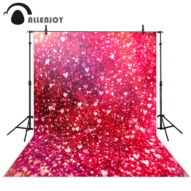 Allenjoy Valentine's Day photography backdrop heart love pink bokeh wedding background photo studio photophone photocall shoot