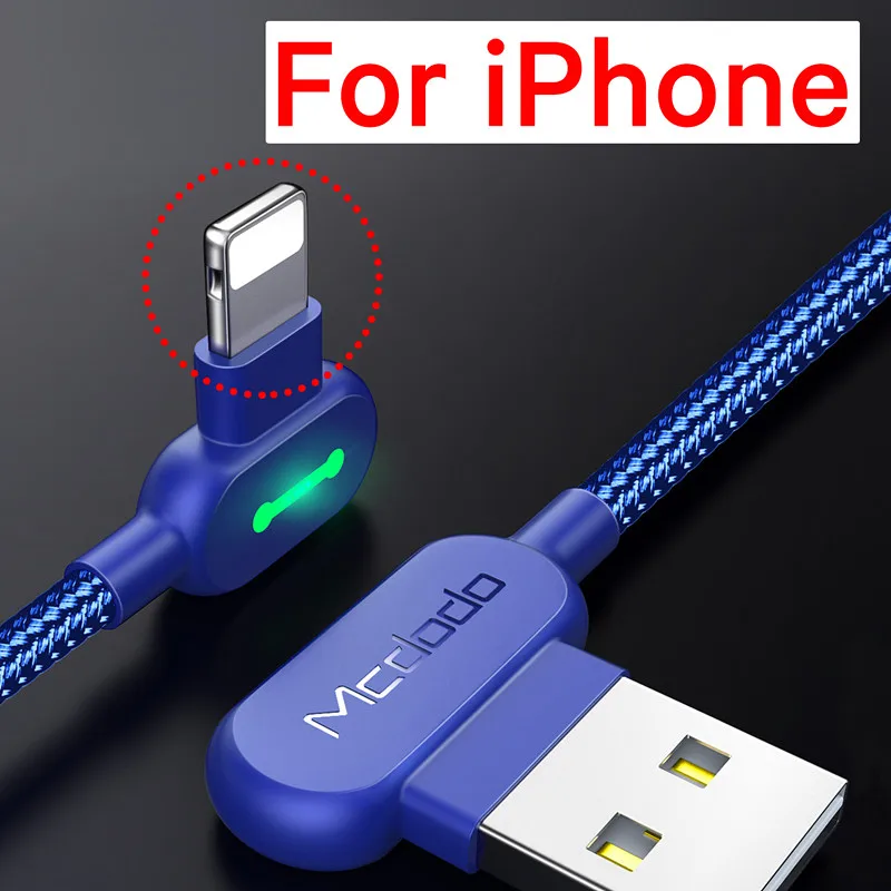 MCDODO USB кабель для iPhone 11 Pro XS MAX XR X микро Быстрый зарядный кабель зарядное устройство type C кабель для передачи данных для samsung huawei Xiaomi - Цвет: For iPhone Blue