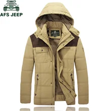 Afs JEEP брендовая Зимняя парка куртка мужская повседневная с капюшоном Толстая теплая ветровка, мужская куртка плюс размер 4XL мужские парки