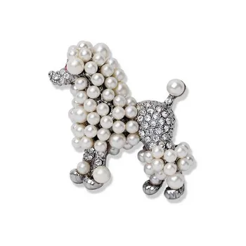 

Poodle Dog Simulated-pearl Brooch Sigma Gamma Rho Pearl Lapel pin SGR Pearl Brooch Jewelry