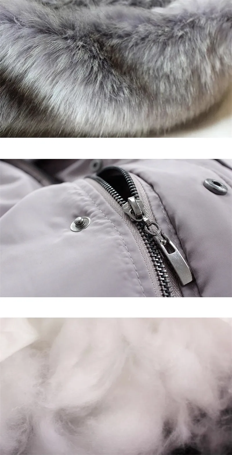 Пуховые парки, хлопковая куртка, женское длинное плотное зимнее пальто, плотное, до колена, большой размер, воротник из искусственного меха, с капюшоном, женское базовое пальто S201