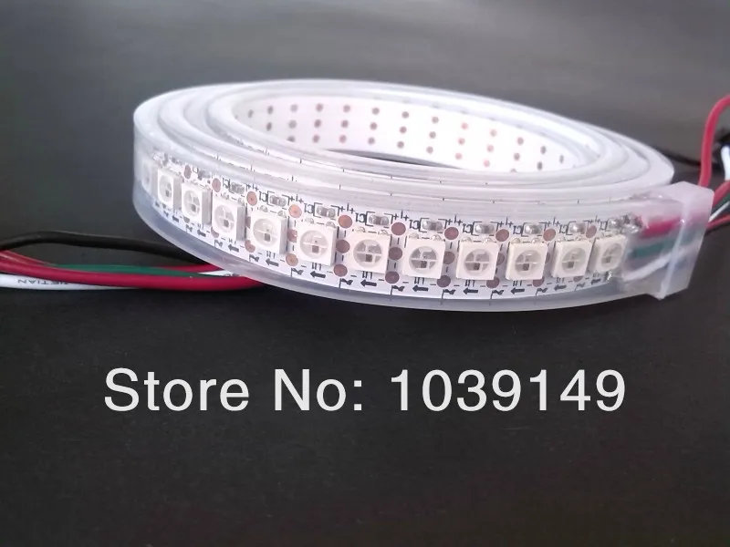 DC 5 В 2 м/roll белый PCB WS2811 IC встроенный 5050 SMD RGB LED чип цифровой ws2812b ws2811 144 пикселей/м Светодиодная лента