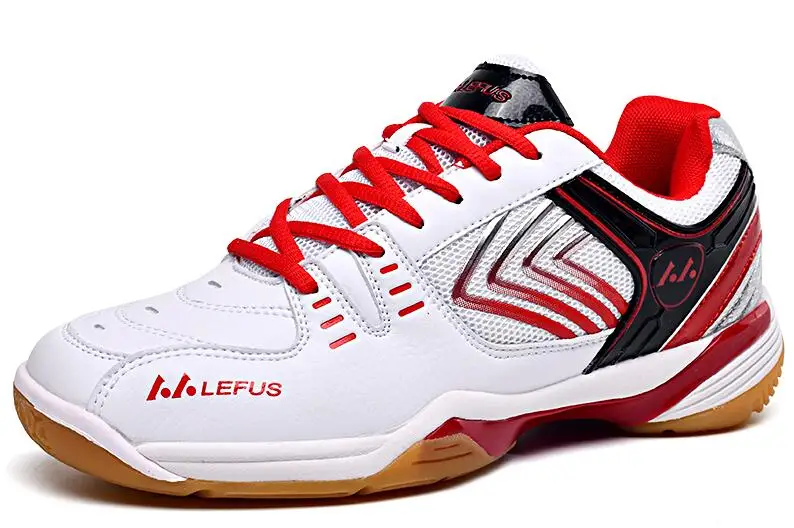 Обувь для бадминтона Новая мужская Профессиональная Обувь для бадминтона спортивные туфли пара Спорт, бадминтон обувь; комнатные тапочки; спортивная футболка для занятий теннисом - Цвет: White Red