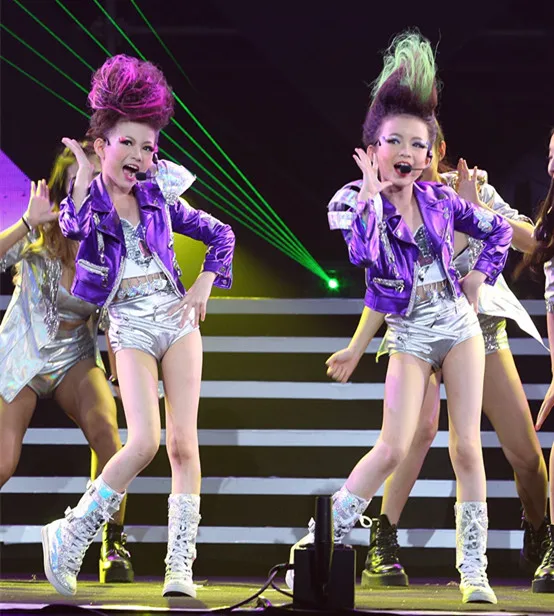 

Children Jazz Costume Personality Girls Modern Dance hip-hop costume Stage Wear