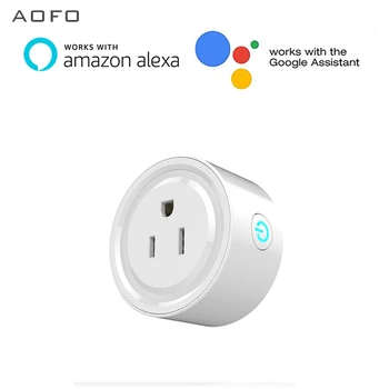 

AOFO Smart Plug Compatible with Alexa Echo, Wifi Plug with Timer Function APP Control On the Phone, No Hub Required, 10A Max