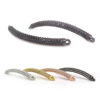 

18K Real Gold Plated & Micro Pave Zirconia Tube Elbows Connectors pendant DIY Bracelet Necklace metal jewelry accessories Making