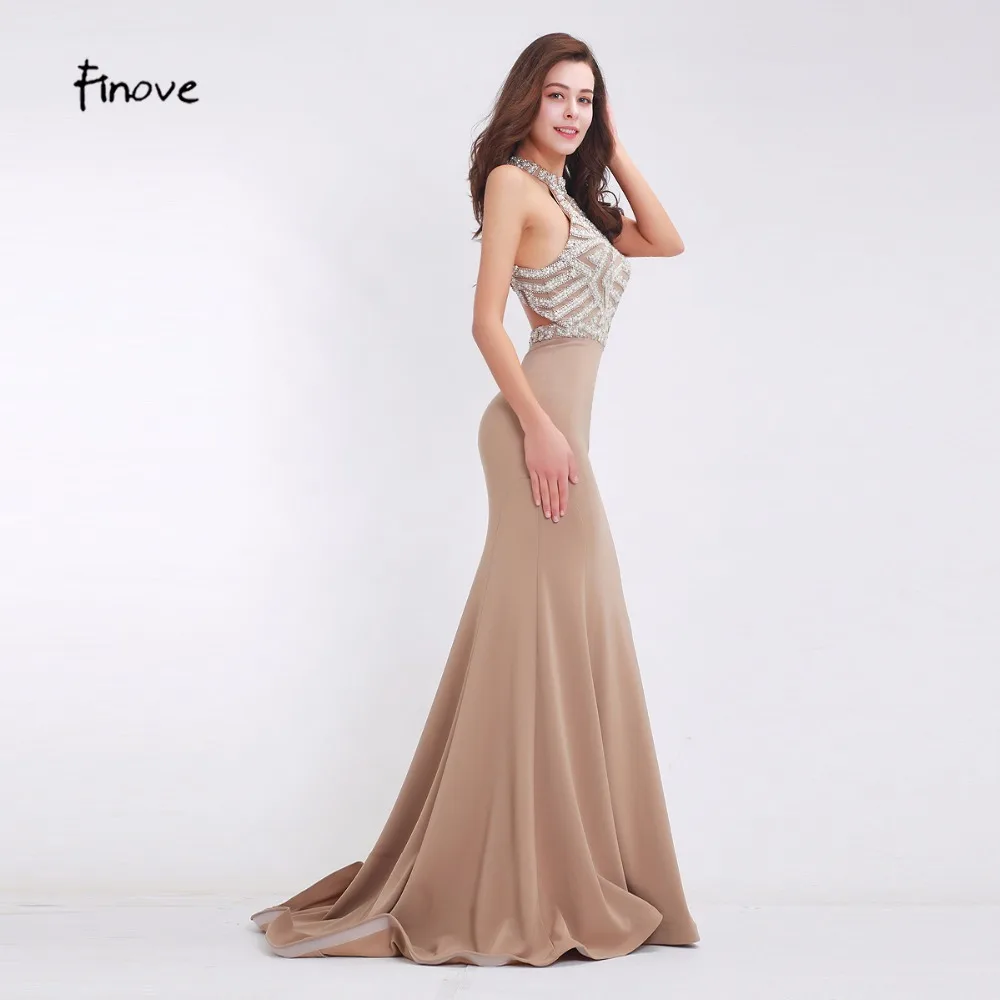 khaki evening gown