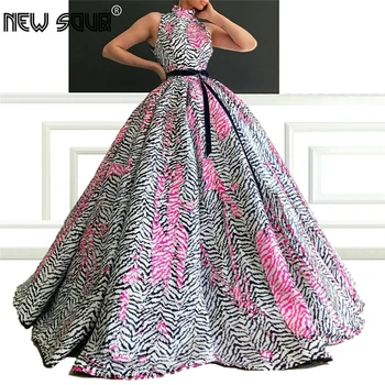 

Multi Color Sleeveless Evening Dresses Ball Gowns Arabic Prom Dress New 2019 Couture African Formal Party Gowns Vestidos Kaftans