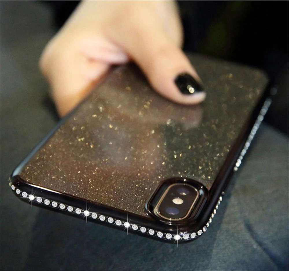 Rhinestone Cases For SamSung Galaxy S7 Edge S8 S9 S10 Plus S10E J7 A8 A6 A7 2018 Note 8 9 A40 A70 A10 A50 M20 M10 Glitter Covers
