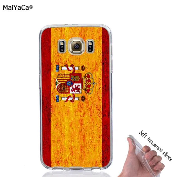 flag of spain transparent soft full silicone mobile phone case for samsung s5 s6 edge plus s7 s7edge s8 s8plus s9 s9plus note9 | Мобильные