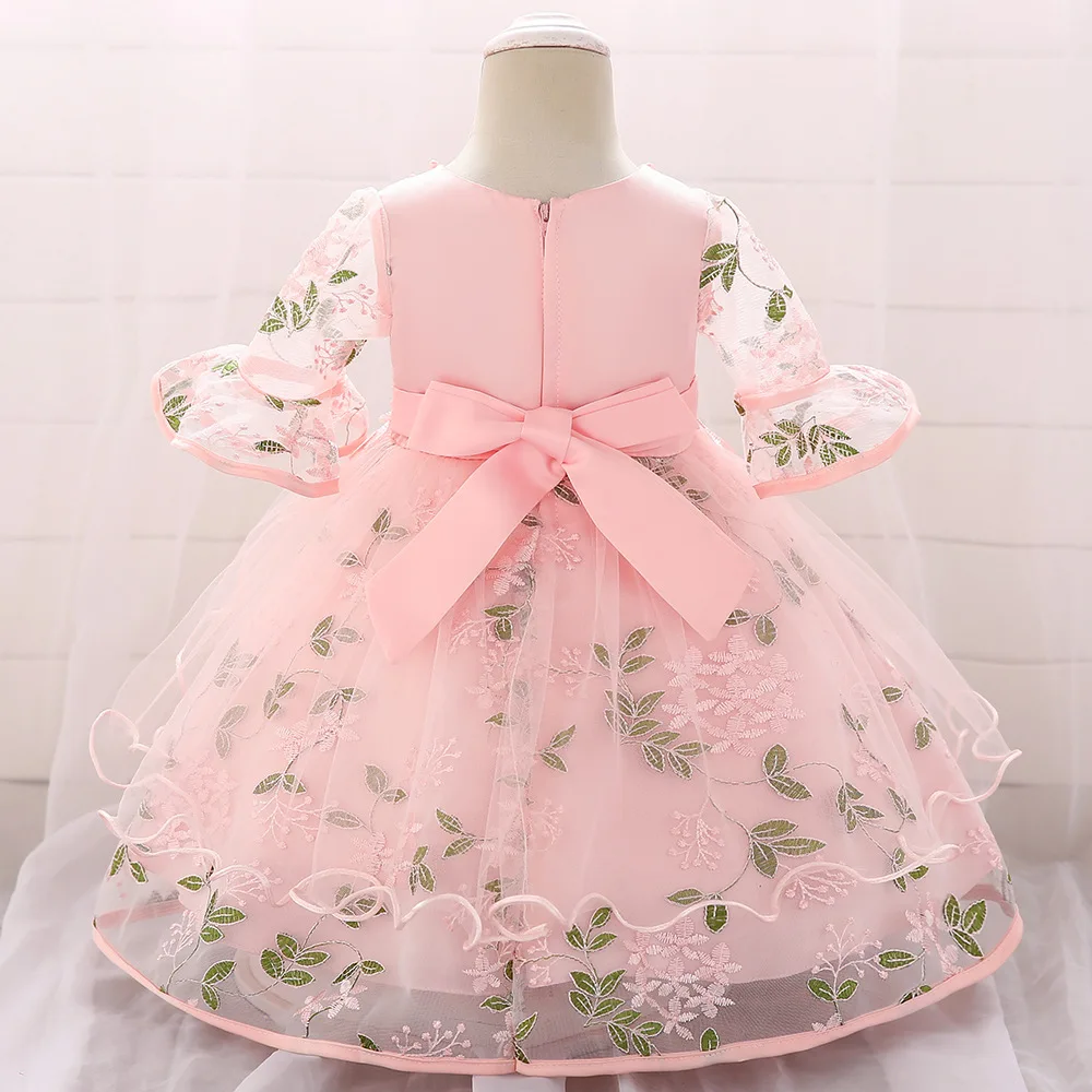 Одежда для маленьких девочек вечерние кружевные платья принцессы с цветочной вышивкой для маленьких девочек; летнее платье-пачка для маленьких девочек бальное платье; От 0 до 2 лет