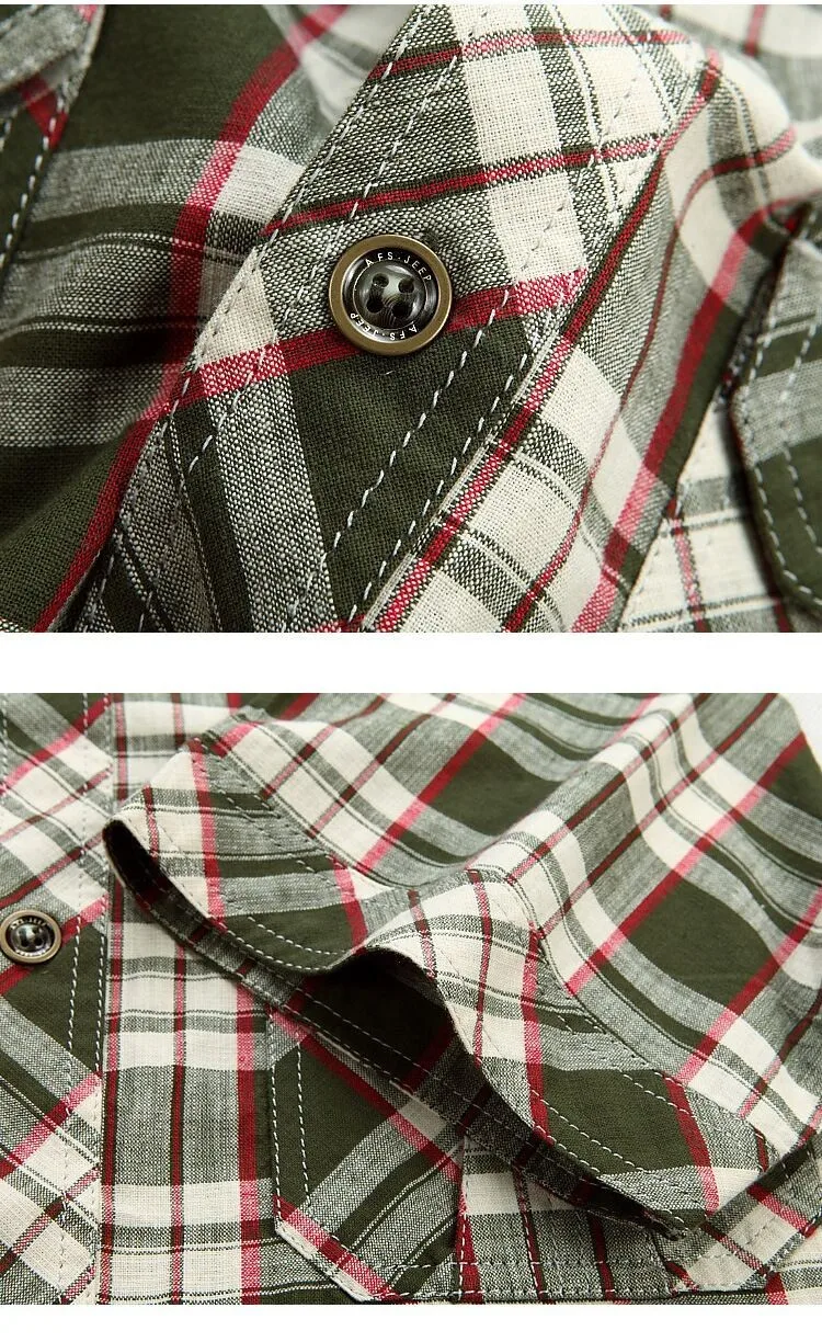 3XL 4XL 5XL 2015 Summer Plaid Men Cotton Short Sleeve Dress Shirts Camisa Hombre Patchwork Blouse Vestido Men Clothes Casual (6)