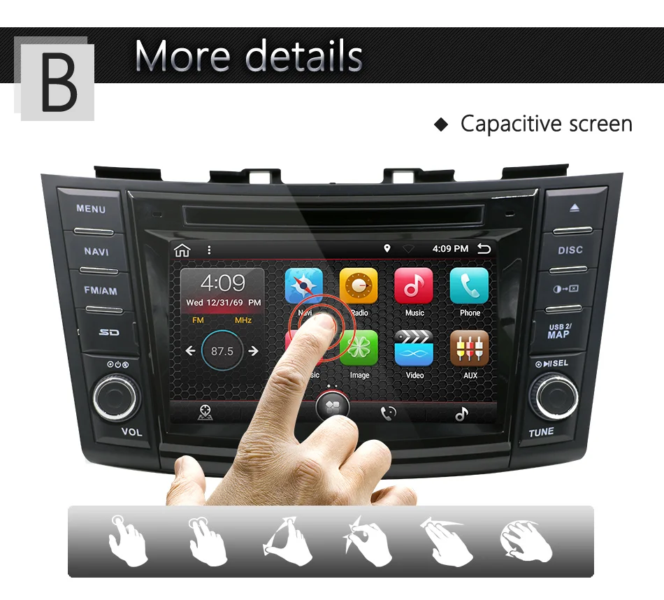 Sale Eunavi 2 Din Android 8.1 Car Dvd Player For Suzuki Swift 2011 2012 Radio Stereo GPS With Steering Wheel Control Free Camera Map 15