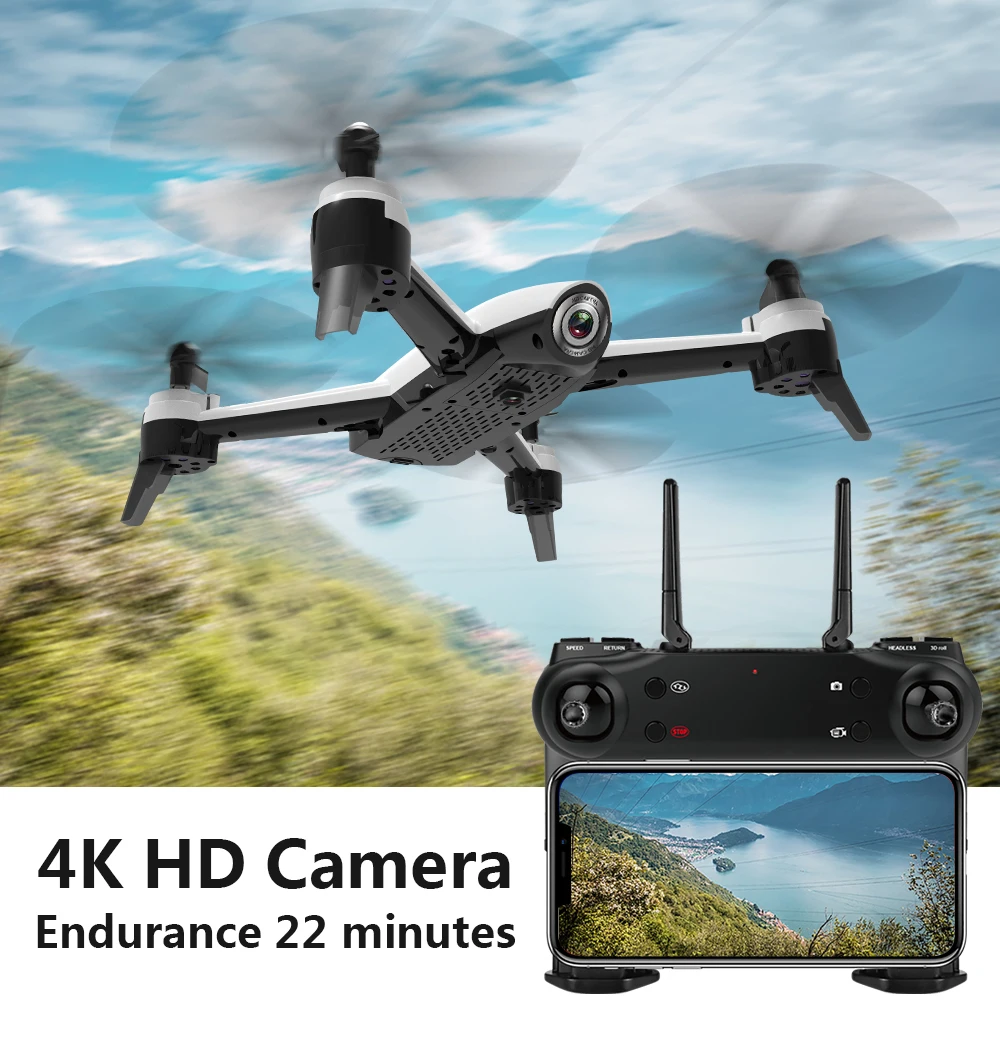 SG106 WiFi FPV RC Drone with 720P or 1080P or 4K HD Dual Camera Optical Flow Aerial Video RC Quadco