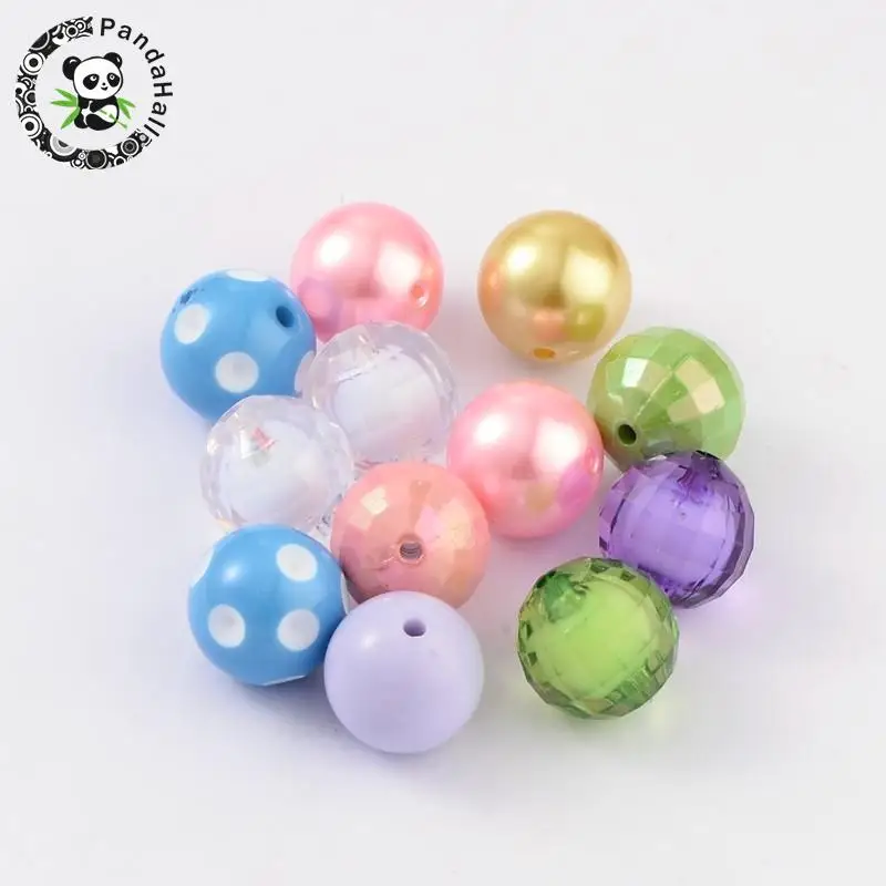 

Mixed Color Bubblegum Acrylic Round Ball Beads For Jewelry Making 20mm Size Hole:3mm F70