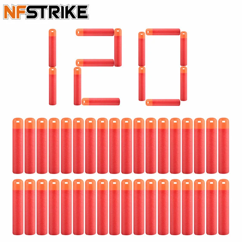 60 шт/120 шт/240 шт мягкие пули для nerf Blaster серии игрушечного пистолета полые отверстия мягкая голова пули из пенопласта оружие-красный