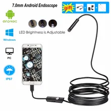 Android Endoscope Camera 7mm 1 2 3 5m Flexible Snake Inspection Camera Waterproof Video Borescope for