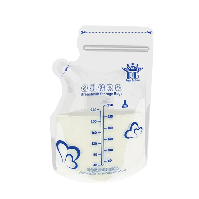 Real Bubee 30 Pcs 250 ML Baby Food Breast Milk Storage Bags PBA Free Safe Bag for Baby BM88