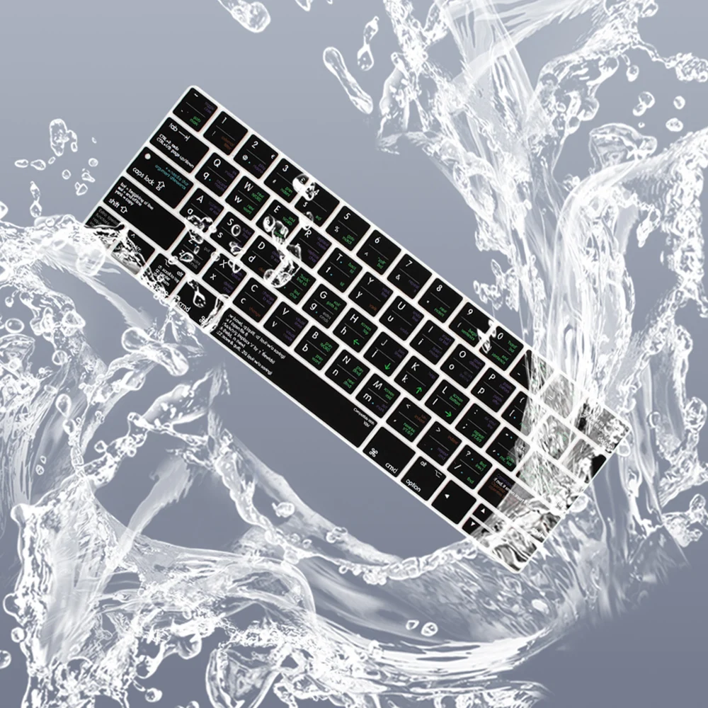 HRH VIM VI ярлыки Hotkey силиконовый чехол для клавиатуры защита кожи для Macbook Pro 1" A1706 A2159 15" A1707 с сенсорной панелью