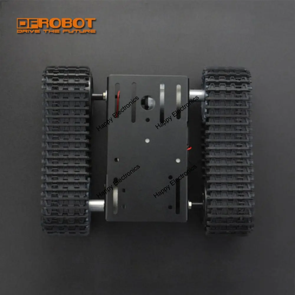 

DFRobot Black Gladiator Tracked tank Chassis Smart car Mobile Platform with two 350RPM quality motors for Arduino Raspberry Pi