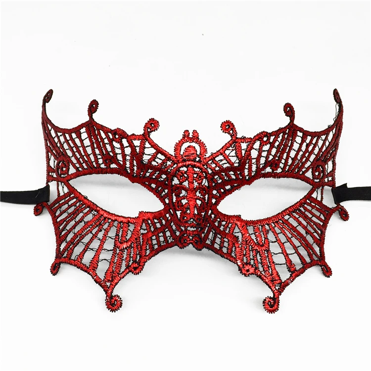 Red Masquerade Lace spider Mask Men woman Halloween Cutout Prom Party