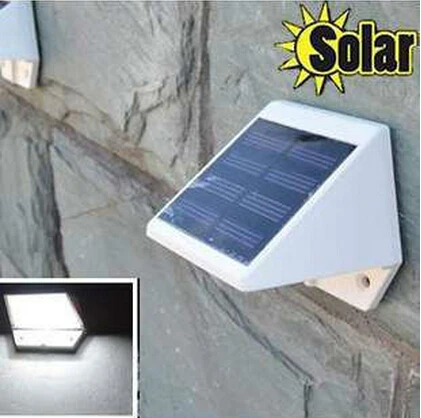 Painel de Energia Levou ao ar Caminho da Lâmpada Solar de 4 Novo Solar Livre Levou Cerca Gutter Jardim Parede Exterior Lobby Branco – Warm Luz