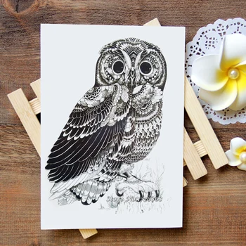 

Waterproof Temporary Tattoo Sticker owl tattoo Water Transfer Flash Tattoo fake tattoo for women men kids #363