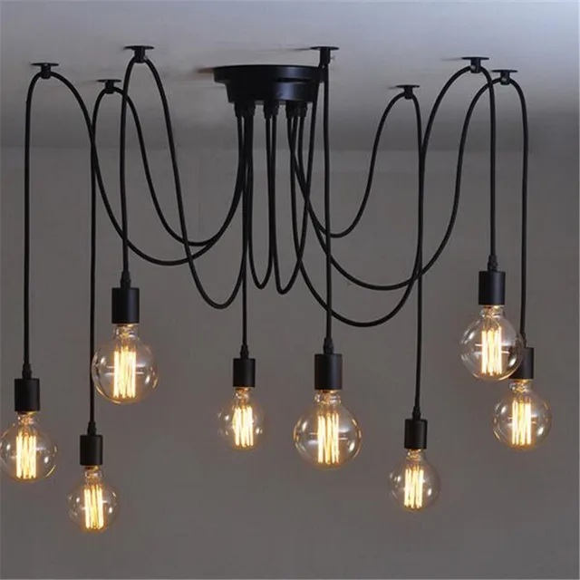 E27 Vintage Spider Led Ceiling Light Mutil Arms Lustres with Loft ... E27 Vintage Spider Led Ceiling Light Mutil Arms Lustres with Loft ...