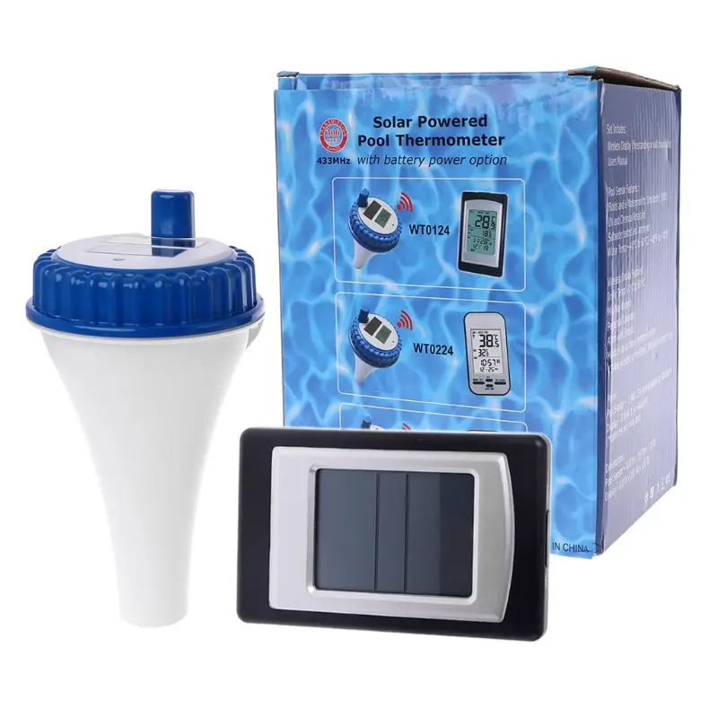 

Solar Energy Digital Wireless Swimming Pool Thermometer SPA Floating Temperature Meter With 3 Channels/Time Alarm/Calendar