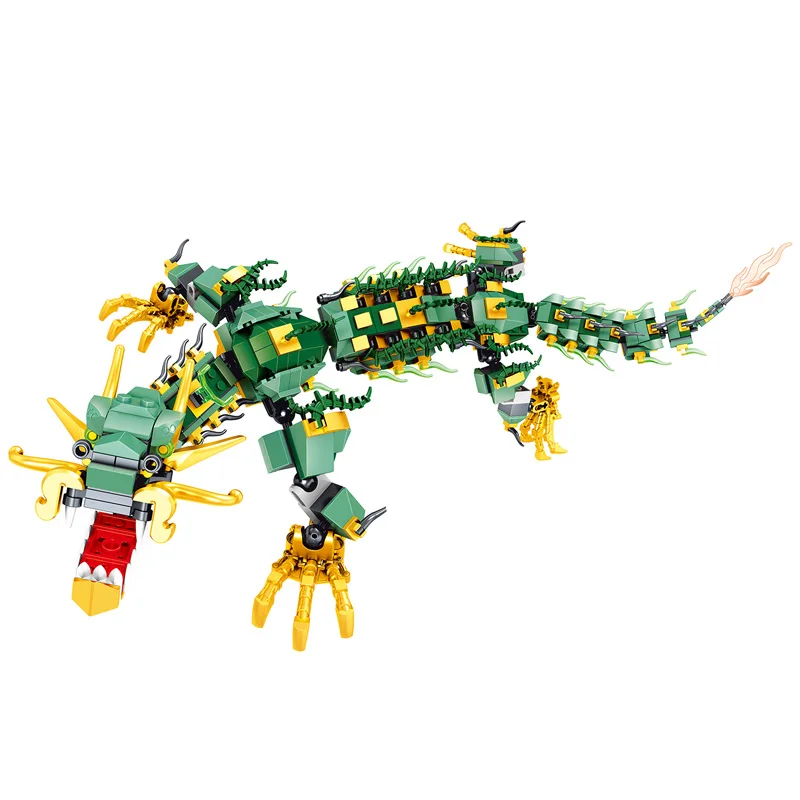 

LELE Ninja Series Dragon Peak Rescue Building Blocks Set Compatible LegoINGlys Ninjago Assemble Educational Toy for Kids 493 pcs